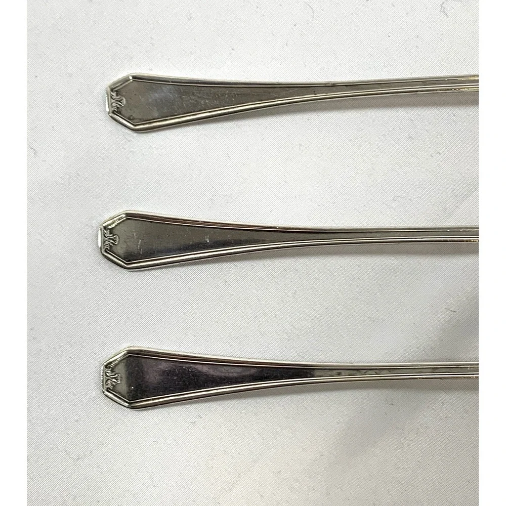 Gotham Silver Plate Iced Teaspoons Set of 3 Antique Art Deco